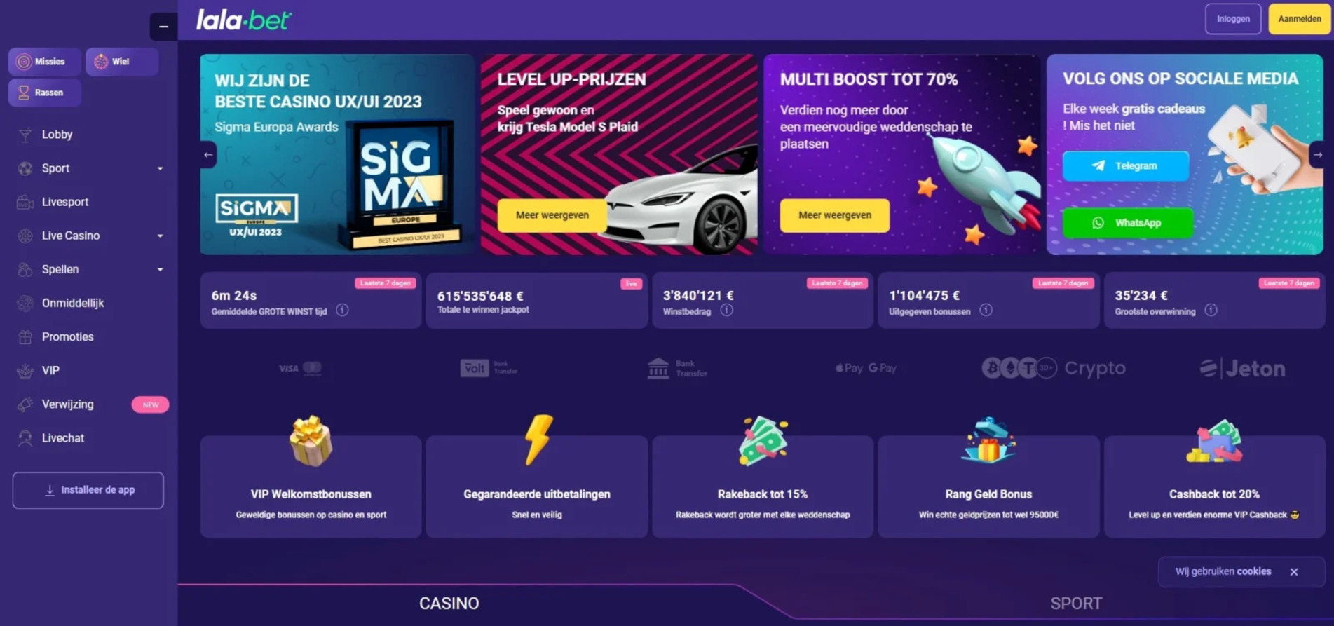 Lalabet Casino Homepage
